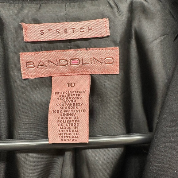Bandolino Black Blazer Tailored Fit Notched Lapels - Picture 2 of 3
